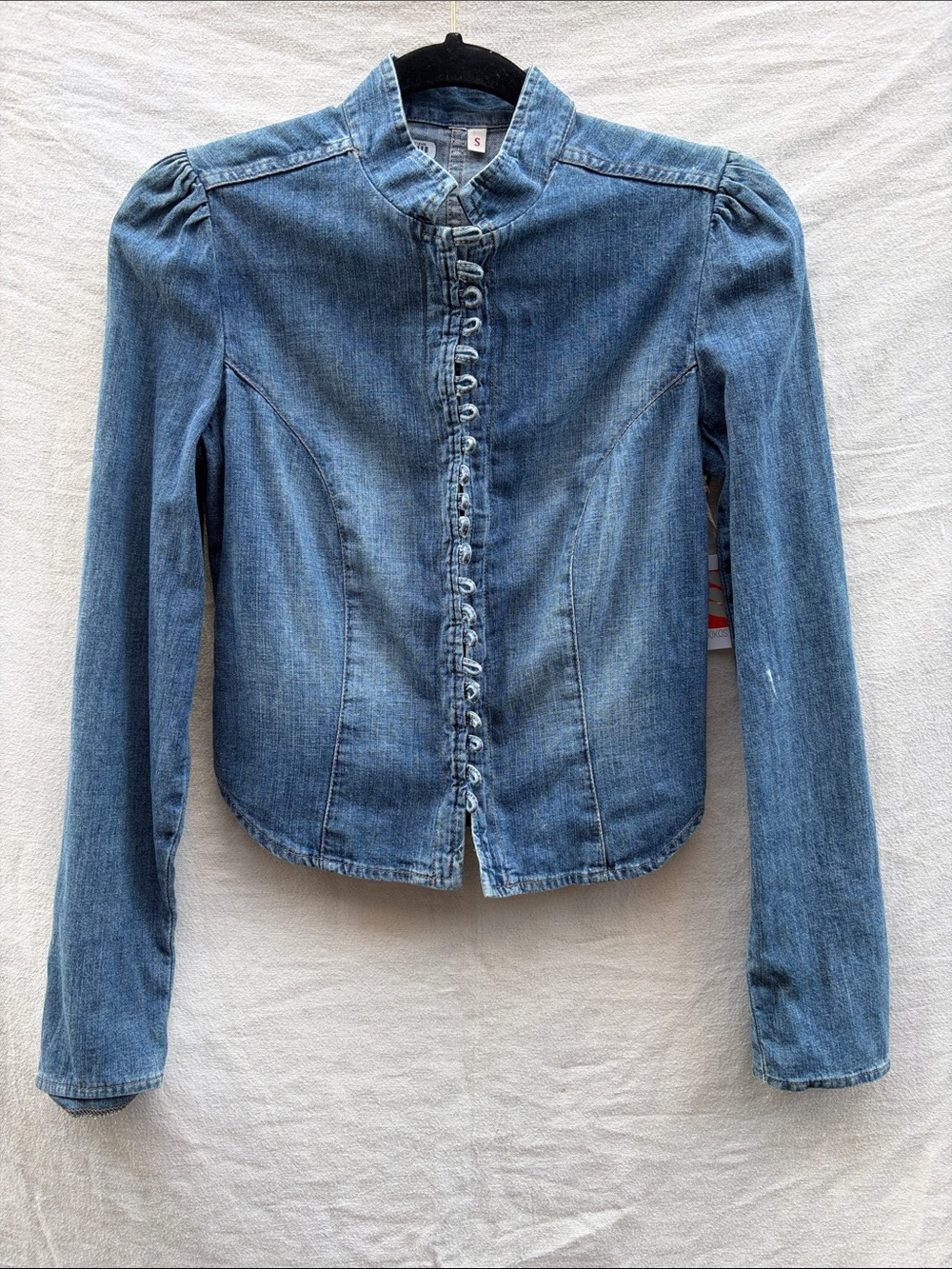 Denim Stand-Collar Jacket - Blue